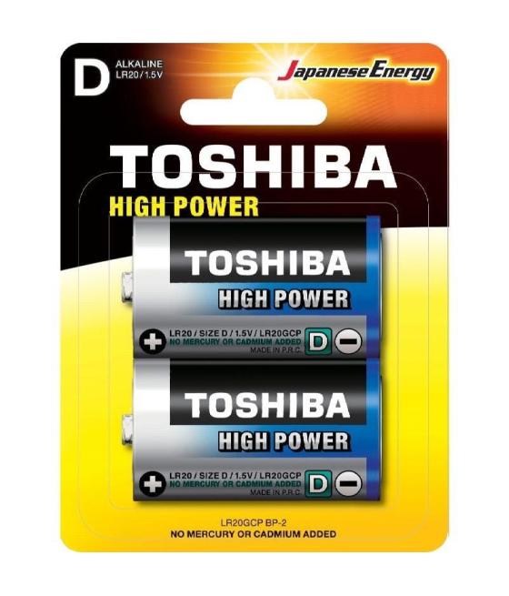 Pack de 2 pilas d 2 toshiba lr20/ 1.5v/ alcalinas