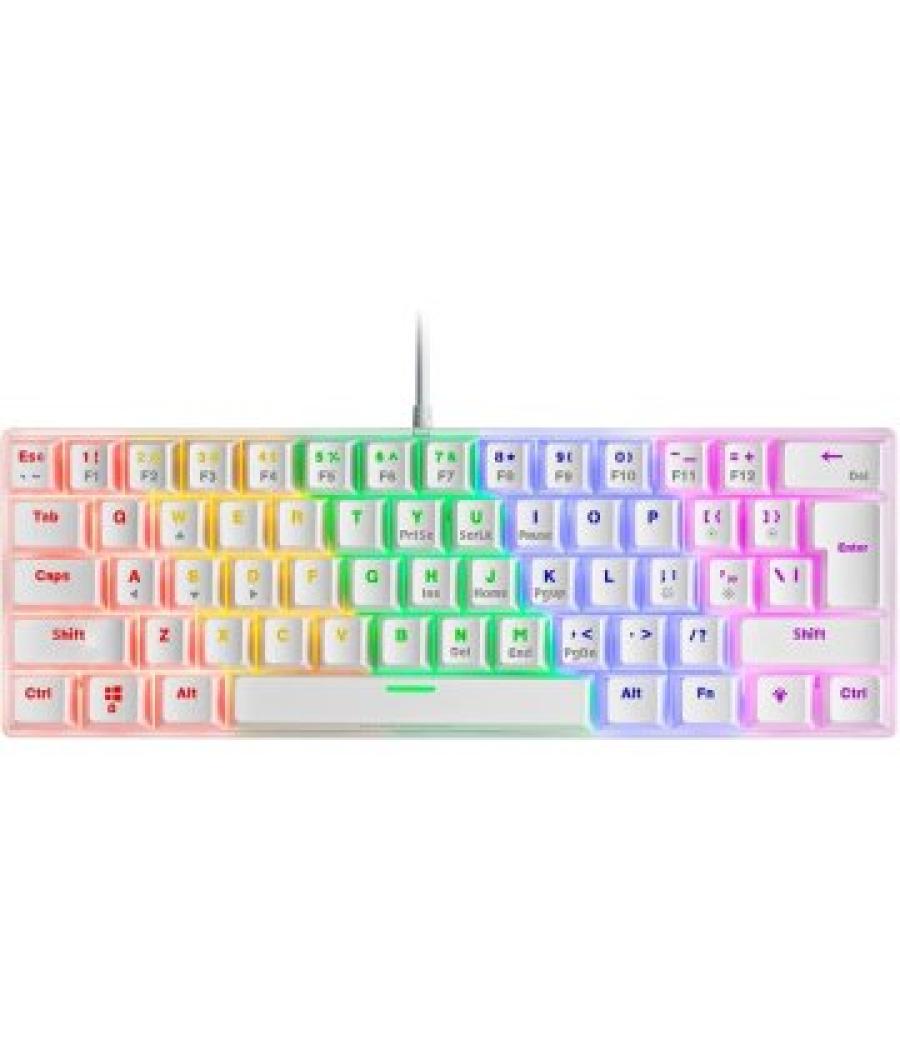 Teclado mecanico ultra compacto mars gaming mk60br italiano white switch marron pr de 100hz anti-ghosting avanzado iluminacio