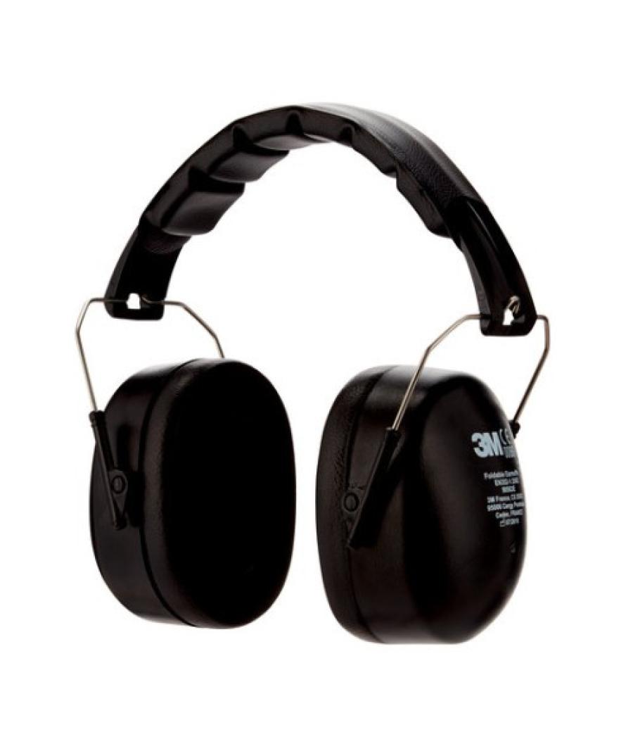 Cascos orejeras acolchadas con diadema plegable proteccion auditiva peltor 90563e-1 snr-30db negro 3m 7100333470