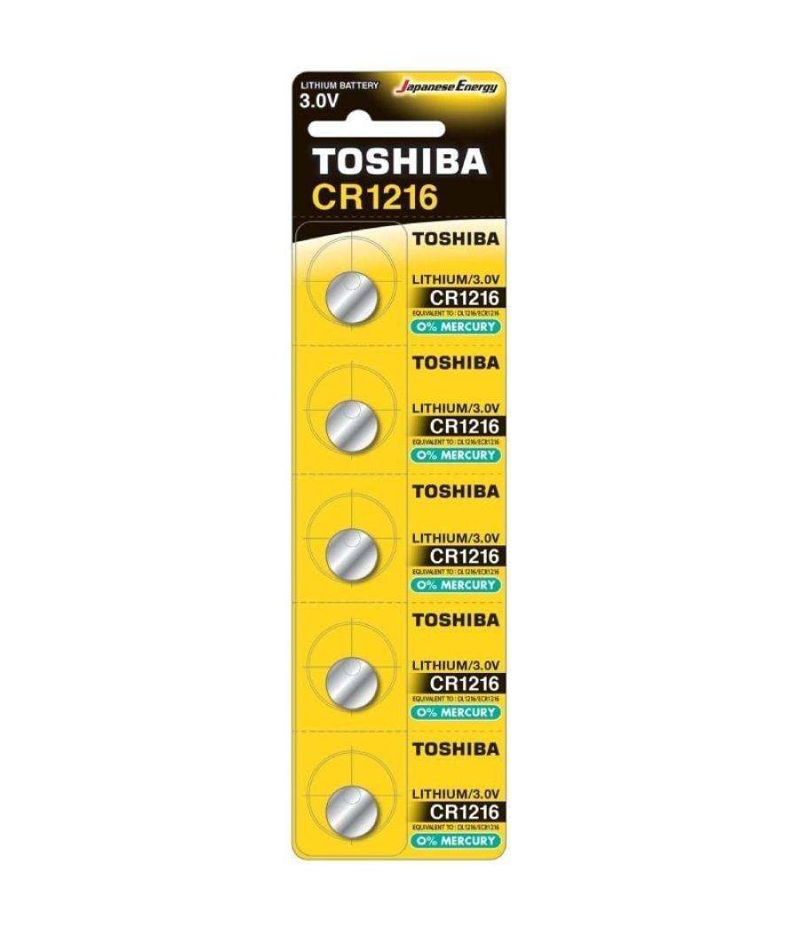 Pack de 5 pilas de botón toshiba cr1216/ 3v