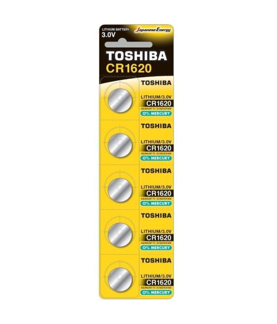 Pack de 5 pilas de botón toshiba cr1620/ 3v