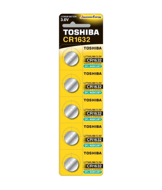 Pack de 5 pilas de botón toshiba cr1632/ 3v