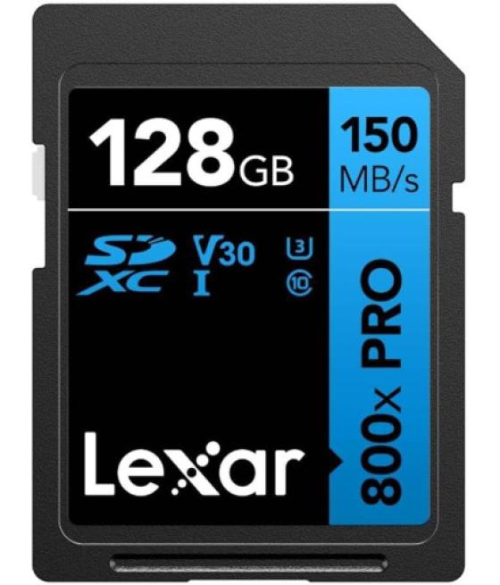 Lexar 128gb professional 800x pro sdxc uhs-i cards, up to 150mb/s read 45mb/s write c10 v30 u3