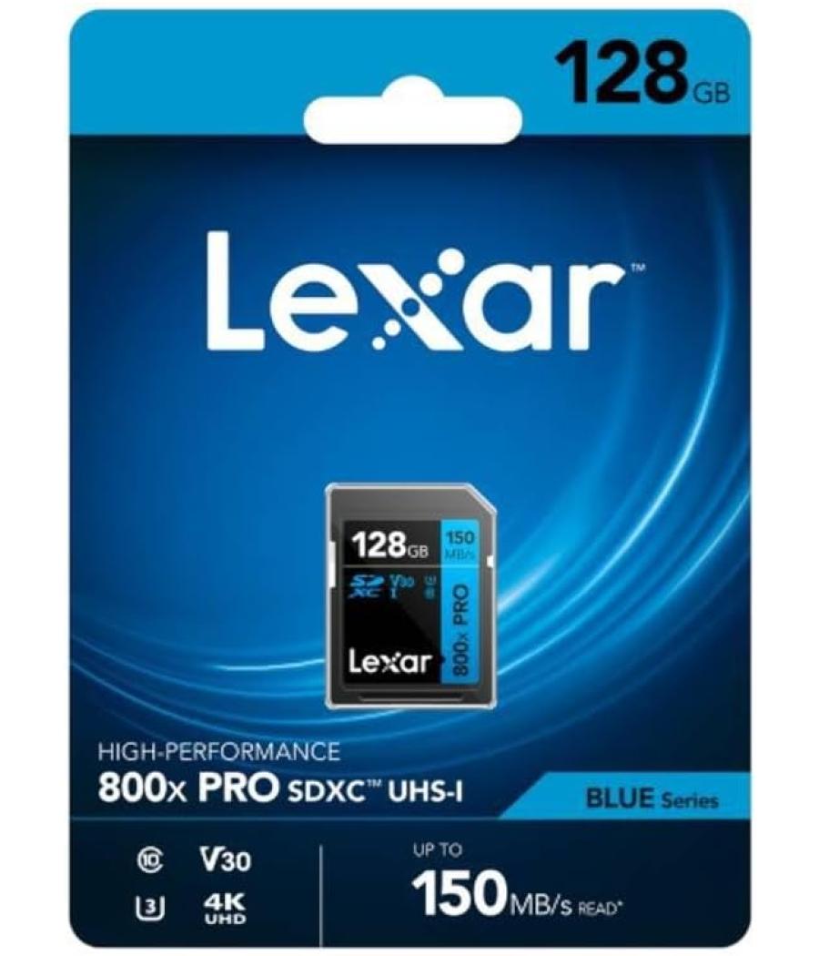 Lexar 128gb professional 800x pro sdxc uhs-i cards, up to 150mb/s read 45mb/s write c10 v30 u3