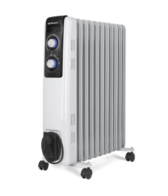 Radiador de aceite orbegozo rf 2500a/ 3 potencias/ 1000-1500-2500w/ 11 elementos caloríficos