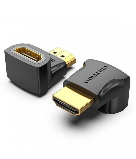 Adaptador hdmi 4k 90º vention aiob0-2/ hdmi macho - hdmi hembra/ pack 2 uds