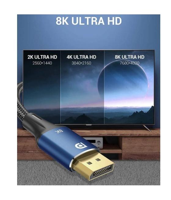 Cable vention hcelf/ displayport macho - displayport 8k macho/ 3m/ azul