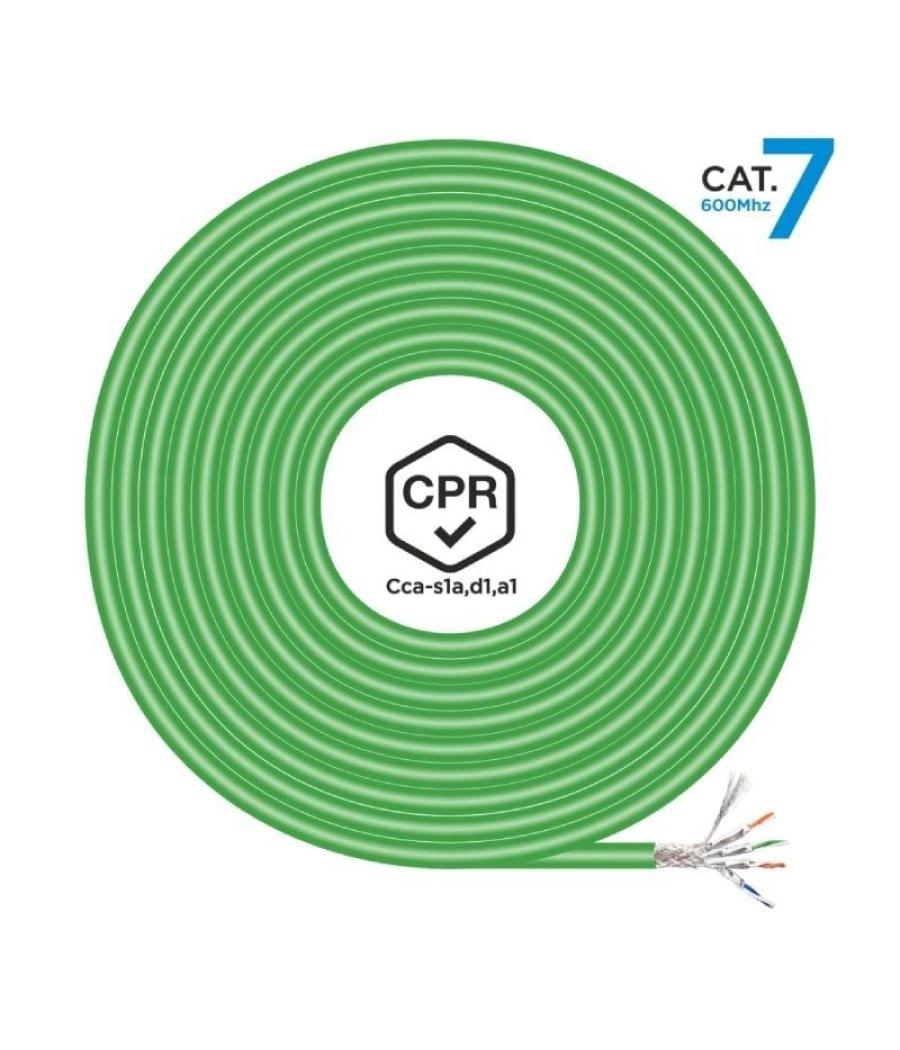 Bobina de cable rj45 sftp awg23 lszh cpr cca aisens a146-0668 cat.7/ 500m/ verde