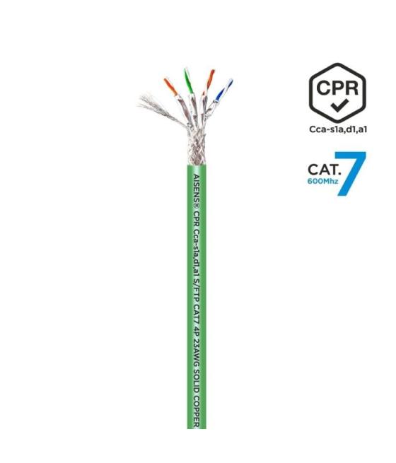 Bobina de cable rj45 sftp awg23 lszh cpr cca aisens a146-0668 cat.7/ 500m/ verde