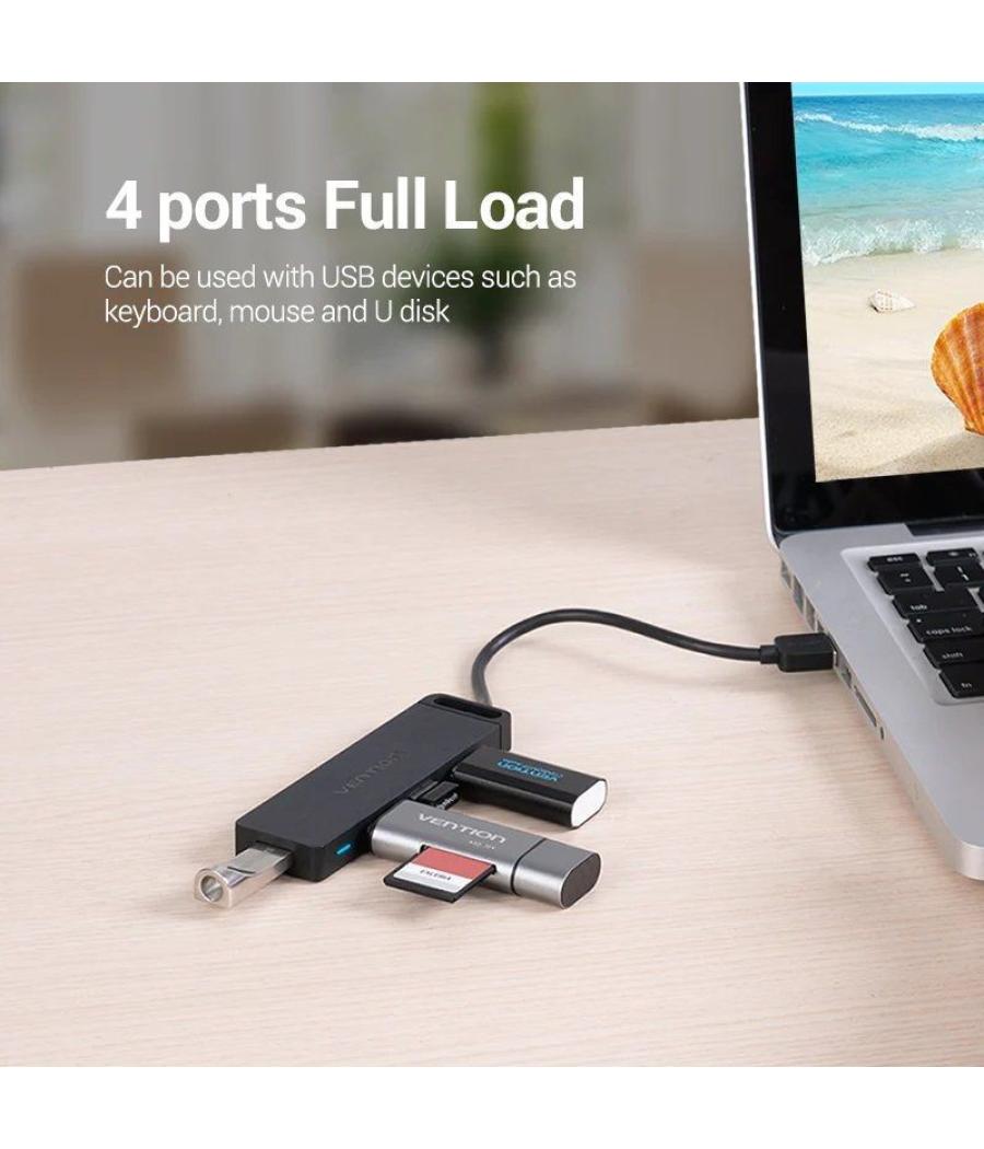 Hub usb 2.0 vention chmbb/ 4xusb/ 15cm