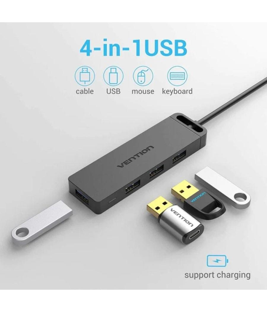 Hub usb 3.0 vention chlbd/ 4xusb/ microusb pd/ 50cm