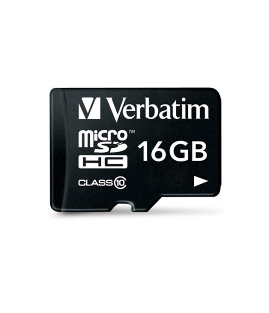 Tarjeta micro sd verbatim 16gb c10 u1 + adaptador