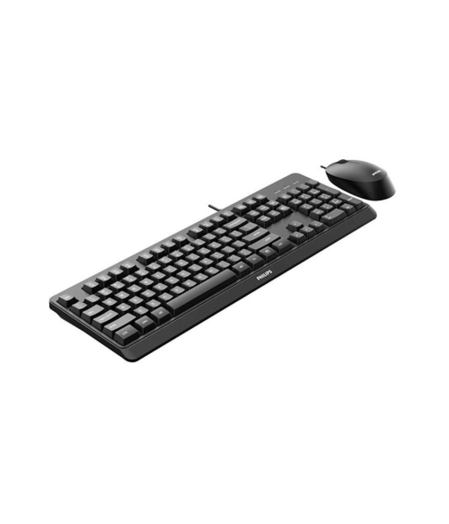 Philips 2000 series SPT6207BL/16 teclado Ratón incluido USB QWERTY Inglés Negro