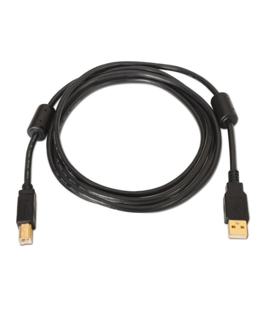 Cable usb 2.0 impresora aisens a101-0011/ usb tipo-b macho - usb macho/ hasta 2.5w/ 60mbps/ 5m/ negro