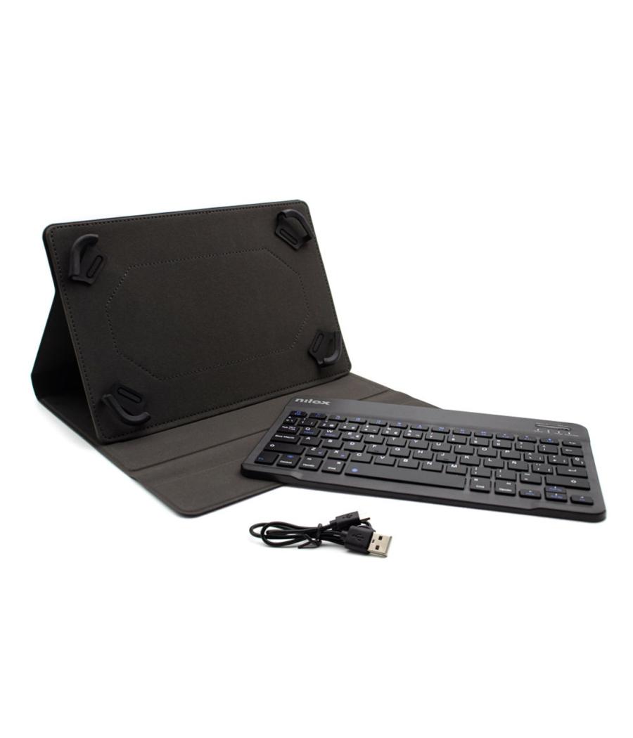 Funda con teclado nilox para tablet 10.5pulgadas bluetooth negro