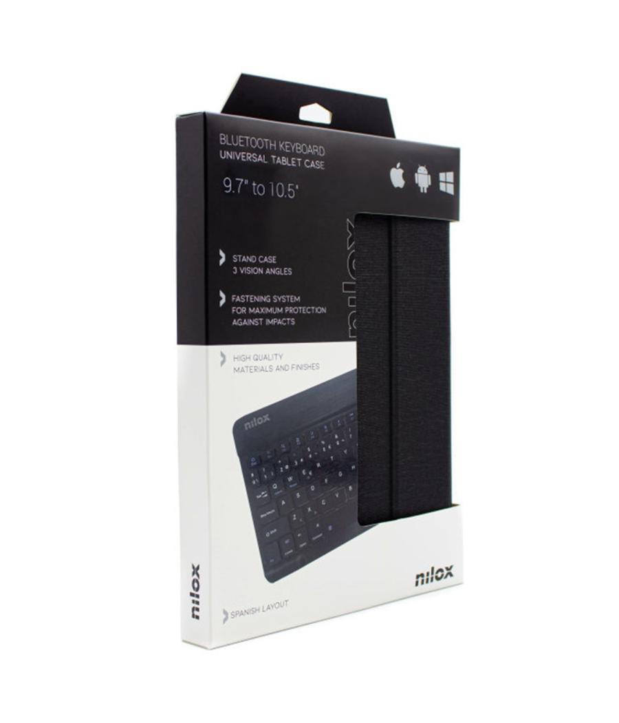 Funda con teclado nilox para tablet 10.5pulgadas bluetooth negro