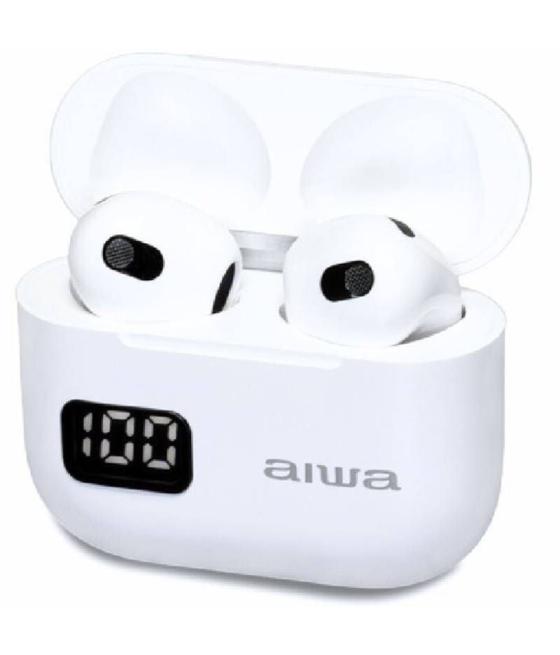 Auriculares bluetooth aiwa ebtw-100wt con estuche de carga/ autonomía 3h/ blancos