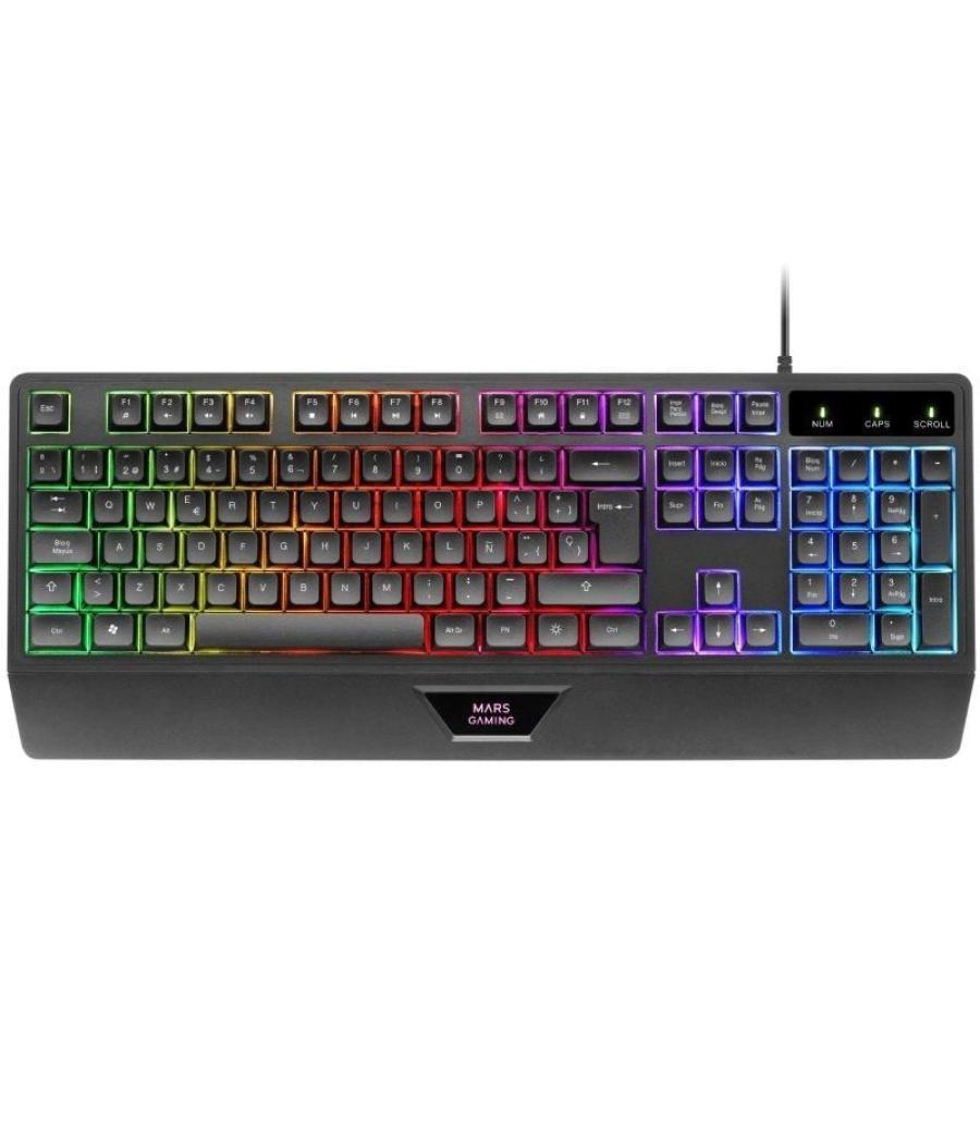 Pack gaming mars gaming mcp124/ teclado h-mech + ratón óptico + alfombrilla/ negro