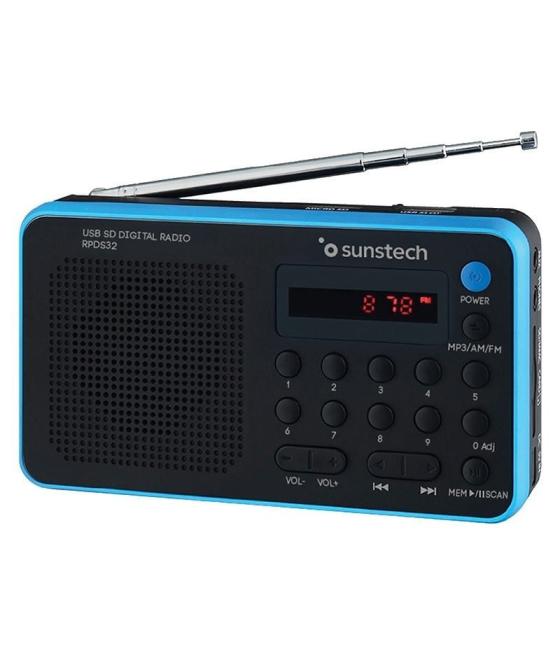 Radio portátil sunstech rpds32bl/ negra y azul