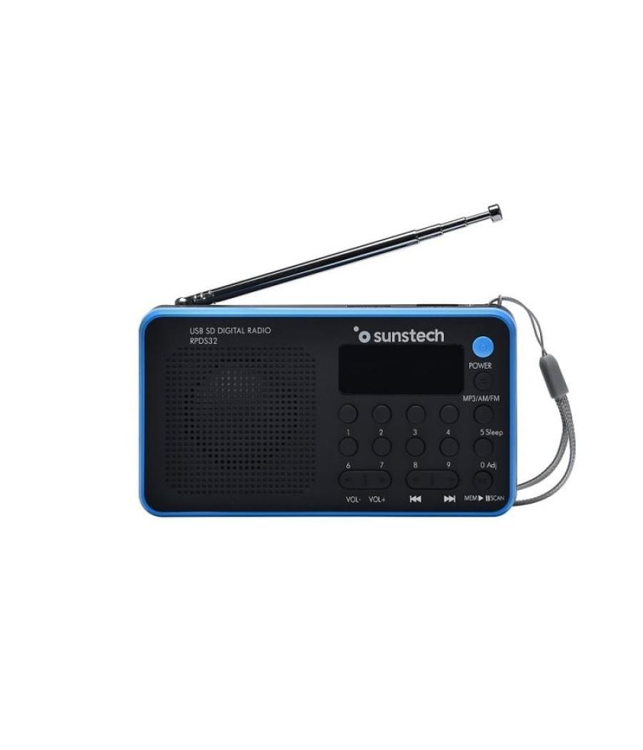 Radio portátil sunstech rpds32bl/ negra y azul