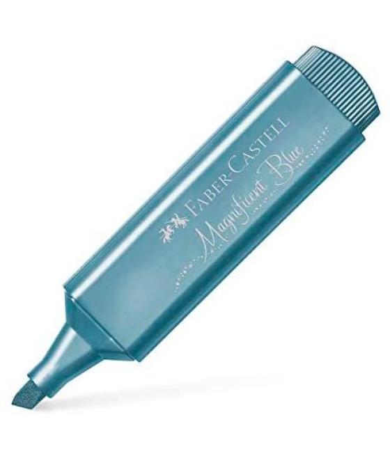 Faber castell marcador textliner 46 metálico azul