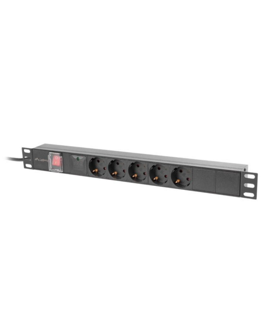 Regleta lanberg 1u 16a rack 19 5x socket schuko negro 2m