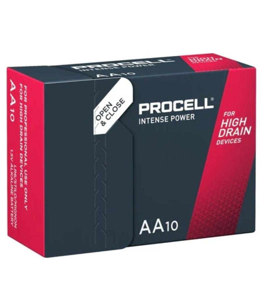 Pack de 10 pilas aa lr6 duracell procell intense power durintlr6c10/ 1.5v/ alcalinas