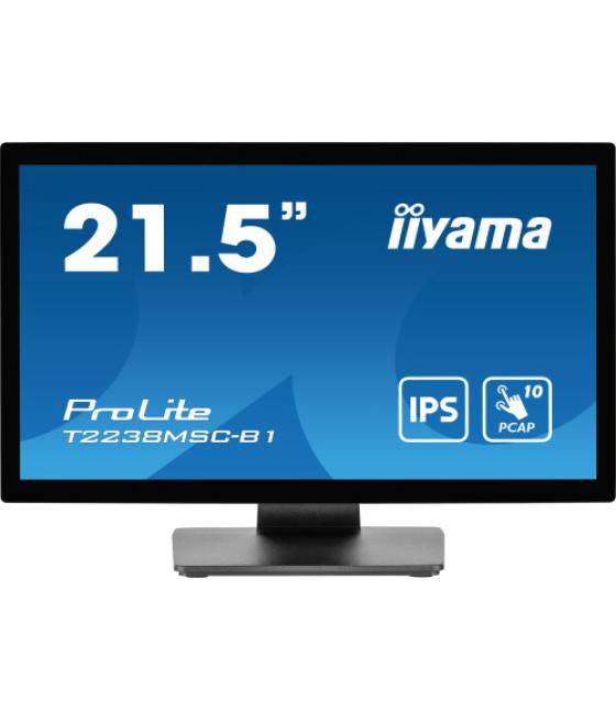 Iiyama prolite t2238msc-b1 pantalla para pc 54,6 cm (21.5") 1920 x 1080 pixeles full hd led pantalla táctil negro