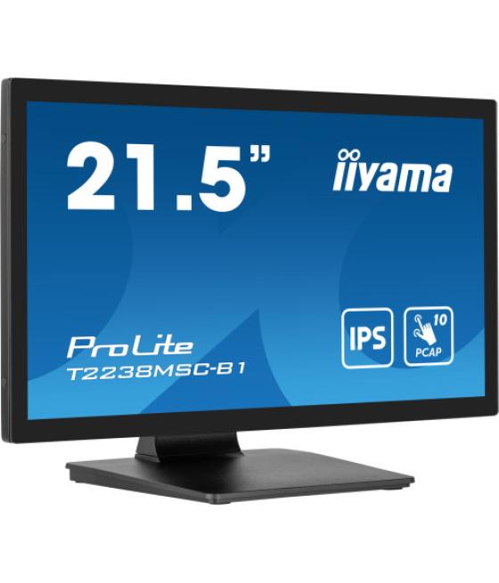 Iiyama prolite t2238msc-b1 pantalla para pc 54,6 cm (21.5") 1920 x 1080 pixeles full hd led pantalla táctil negro