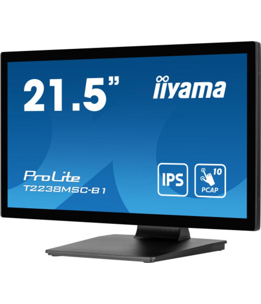 Iiyama prolite t2238msc-b1 pantalla para pc 54,6 cm (21.5") 1920 x 1080 pixeles full hd led pantalla táctil negro