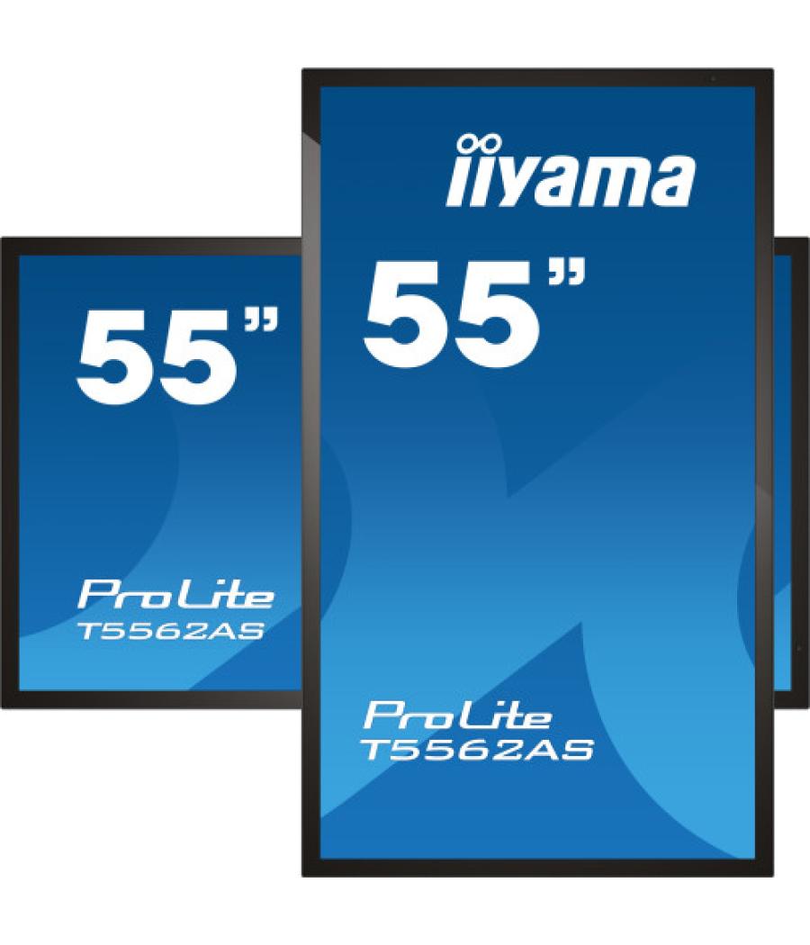 Iiyama t5562as-b1 pantalla de señalización panel plano interactivo 138,7 cm (54.6") va 500 cd / m² 4k ultra hd negro pantalla tá