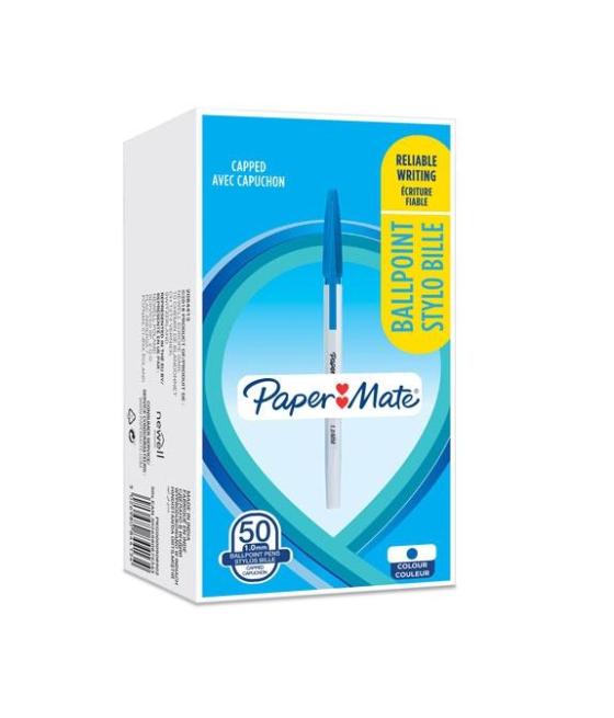 Paper mate bolígrafo 045 1.0mm azul caja 50 ud