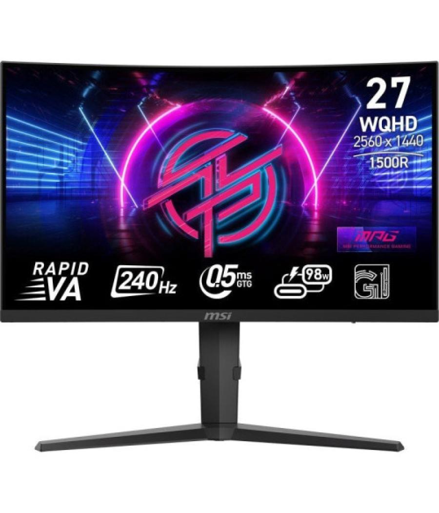 Msi monitor mpg 275cqrxf. 27" rapid va curvo 1500r. 2560x1440 . 240hz. negro