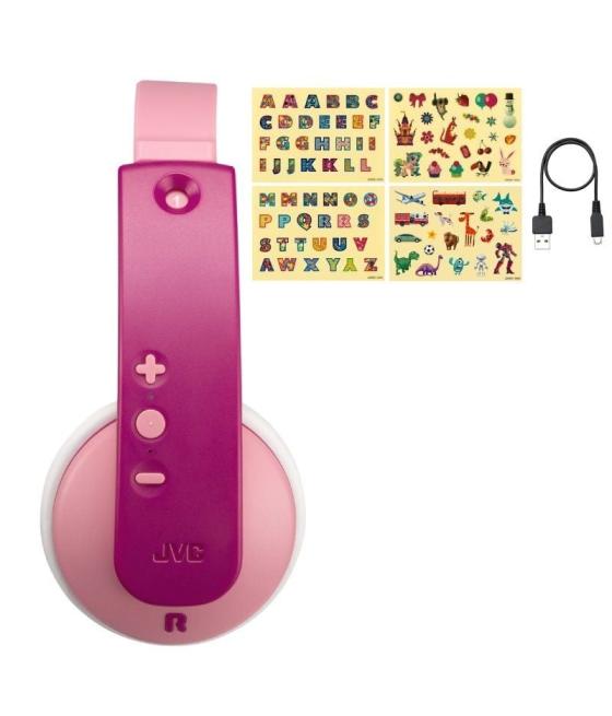 Auriculares infantiles inalámbricos jvc tinyphone ha-kd10w/ bluetooth/ rosas