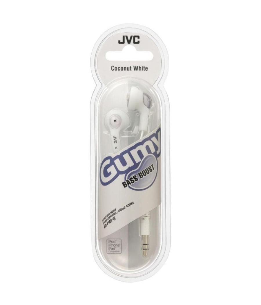 Auriculares intrauditivos jvc ha-f160-w-e/ jack 3.5/ blancos