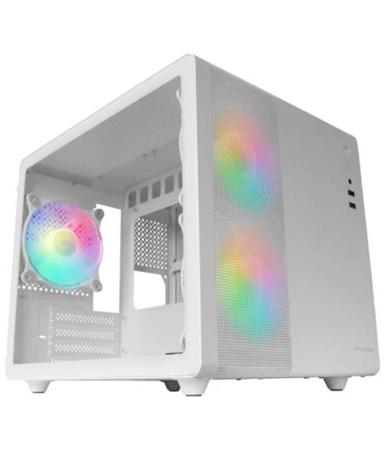 Caja ordenador mars gaming mc400w matx rgb cristal templado blanco