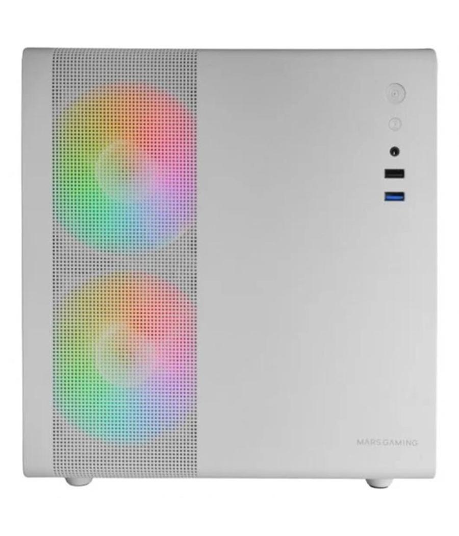 Caja ordenador mars gaming mc400w matx rgb cristal templado blanco