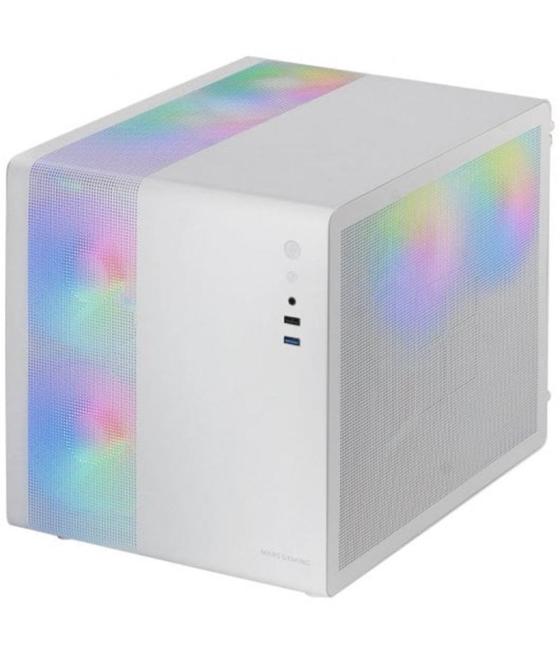 Caja ordenador mars gaming mc400w matx rgb cristal templado blanco