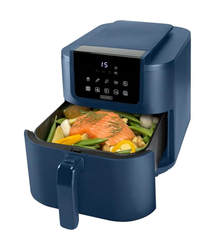 Freidora de aire bourgini airfryer slim ceramica 8l 1700w color azul