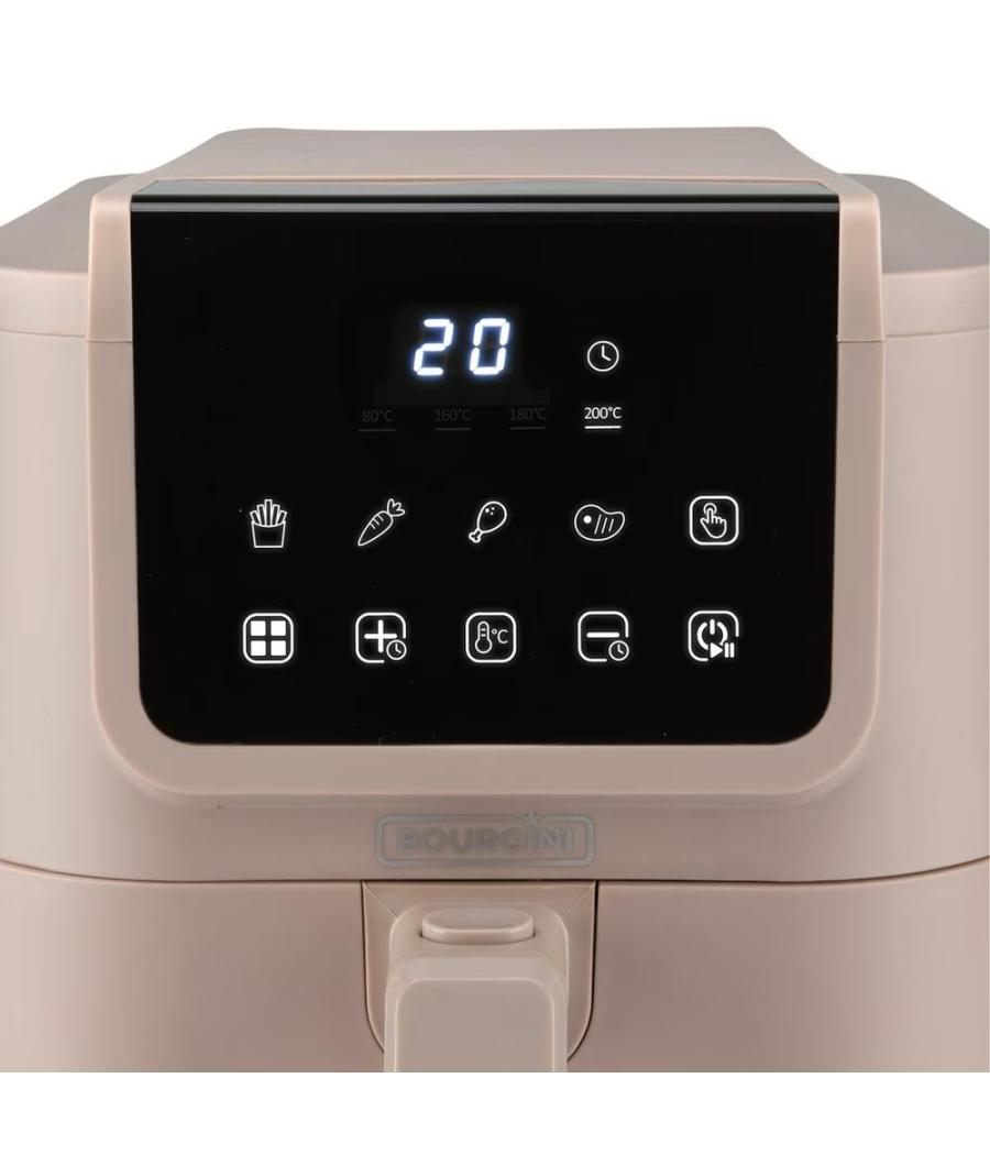 Freidora de aire bourgini airfryer slim ceramica 8l 1700w color beige