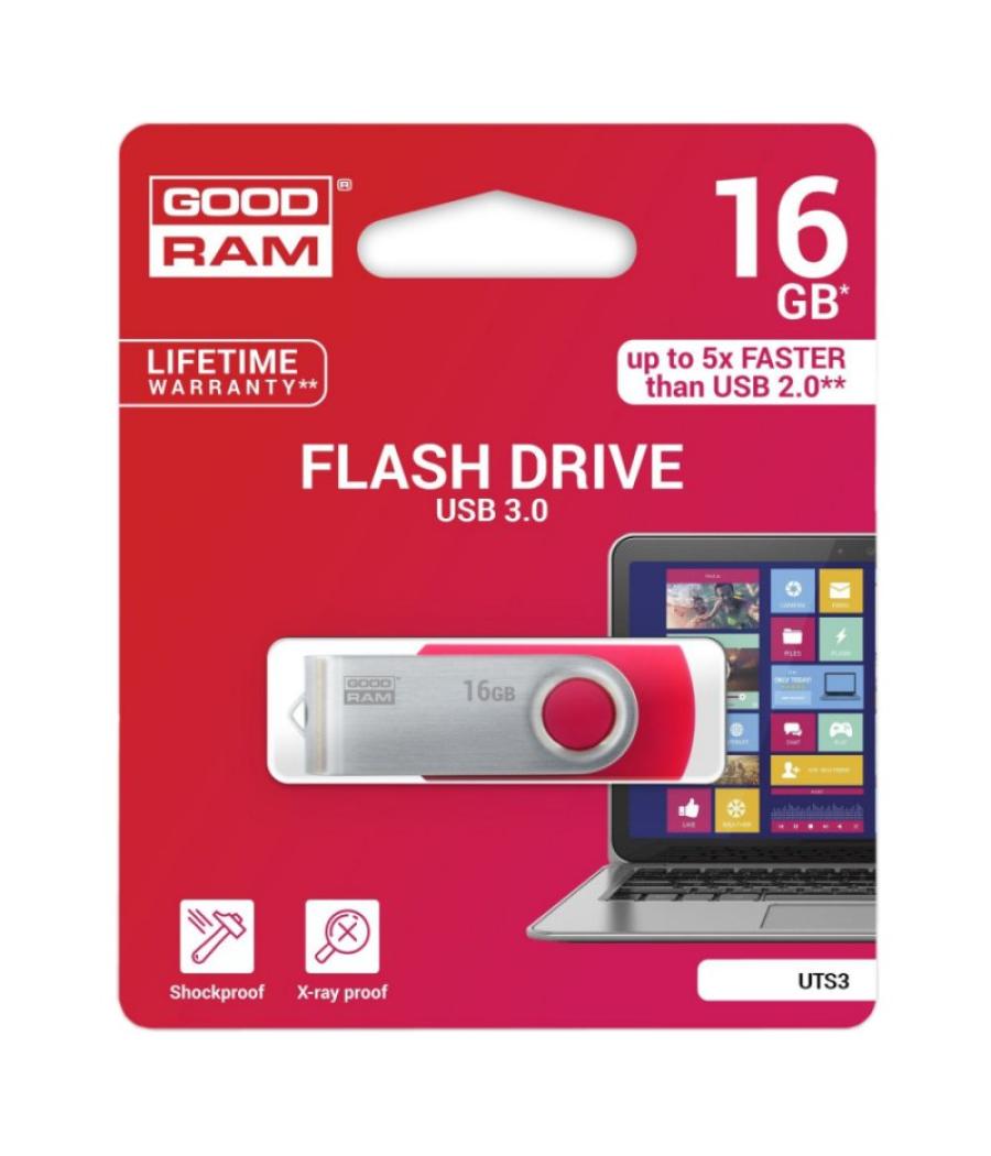 Goodram uts3 lápiz usb 16gb usb 3.0 rojo