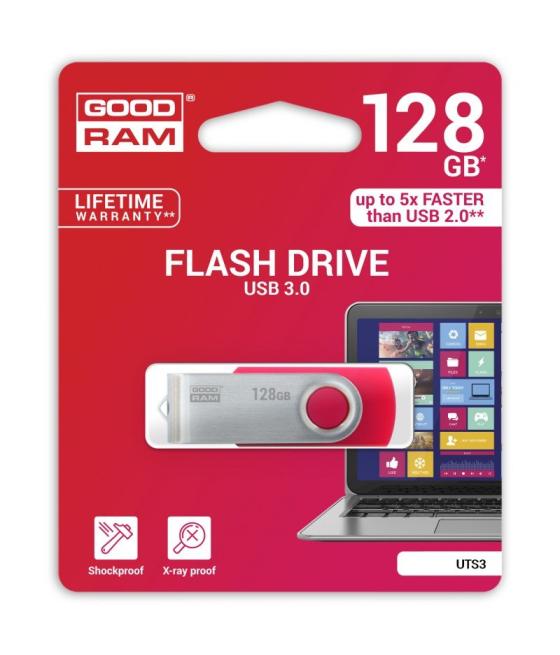 Goodram uts3 lápiz usb 128gb usb 3.0 rojo