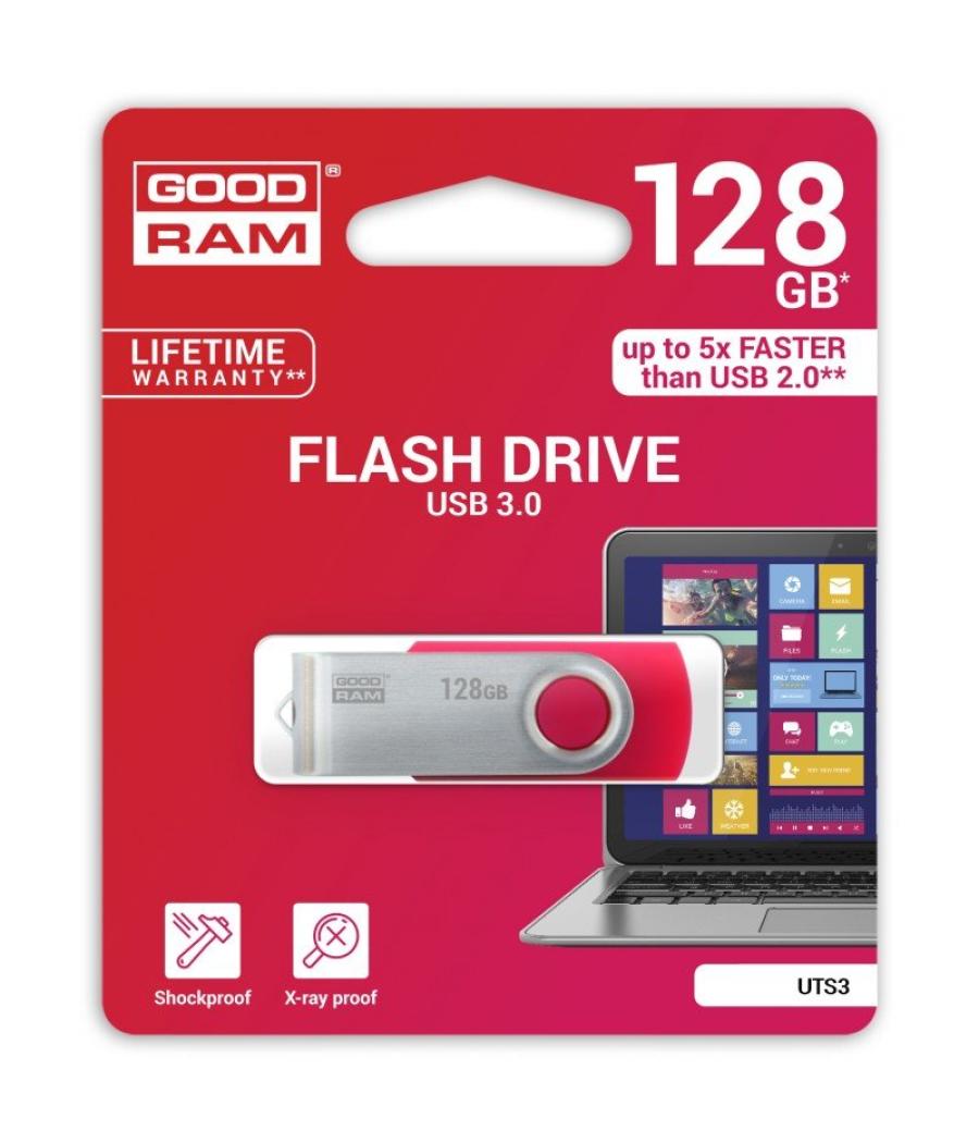 Goodram uts3 lápiz usb 128gb usb 3.0 rojo