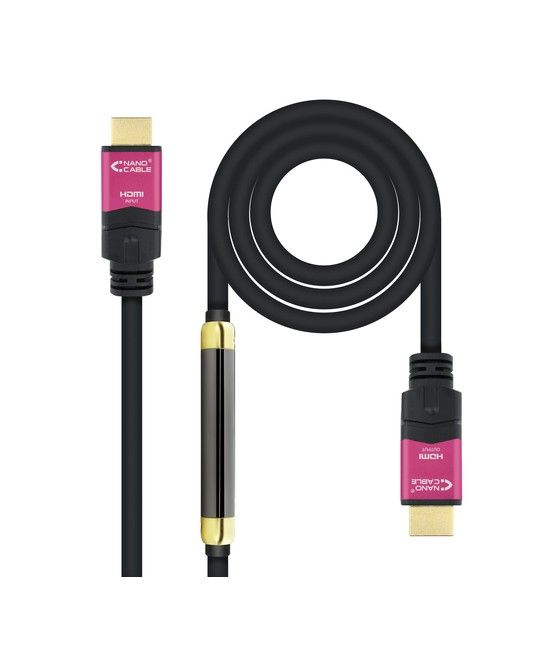 Nanocable 10.15.3730 cable HDMI 30 m HDMI tipo A (Estándar) Negro, Rosa - Imagen 1