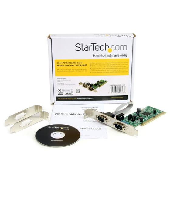 StarTech.com Tarjeta Adaptadora PCI de 2 Puertos Serie RS422/485 DB9 UART 161050 5V o 3.3V