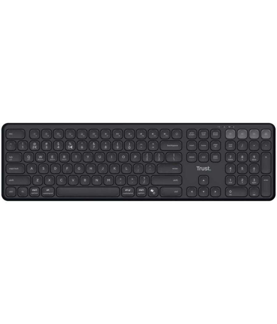 Teclado compacto inalámbrico por bluetooth trust vaiya/ negro