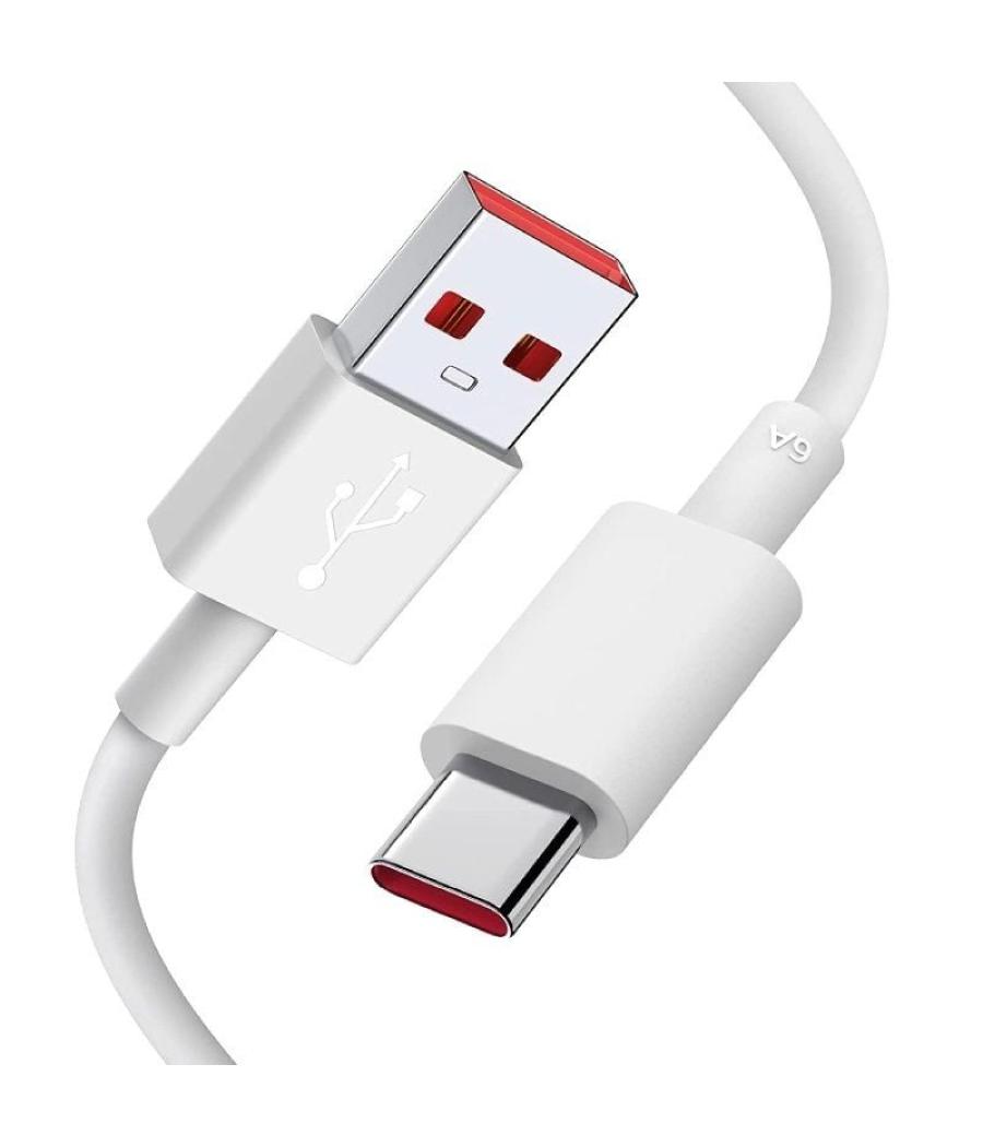 Cable usb xiaomi 6a type-a to type-c/ usb macho - usb tipo-c macho/ 1m/ blanco