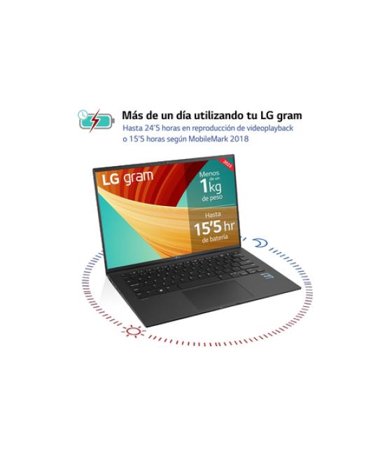 LG Gram 14Z90R-G.AP75B ordenador portatil Intel® Core™ i7 i7-1360P Portátil 35,6 cm (14") WUXGA 16 GB LPDDR5-SDRAM 512 GB SSD Wi