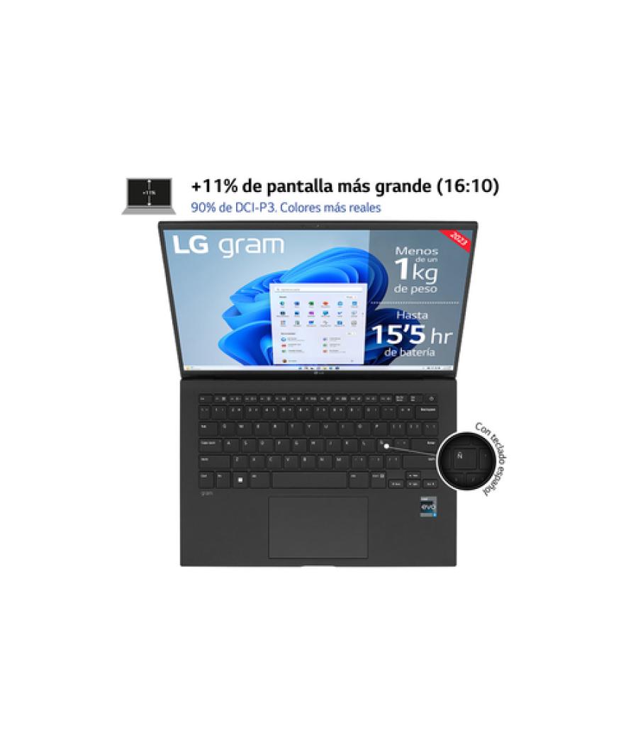 LG Gram 14Z90R-G.AP75B ordenador portatil Intel® Core™ i7 i7-1360P Portátil 35,6 cm (14") WUXGA 16 GB LPDDR5-SDRAM 512 GB SSD Wi