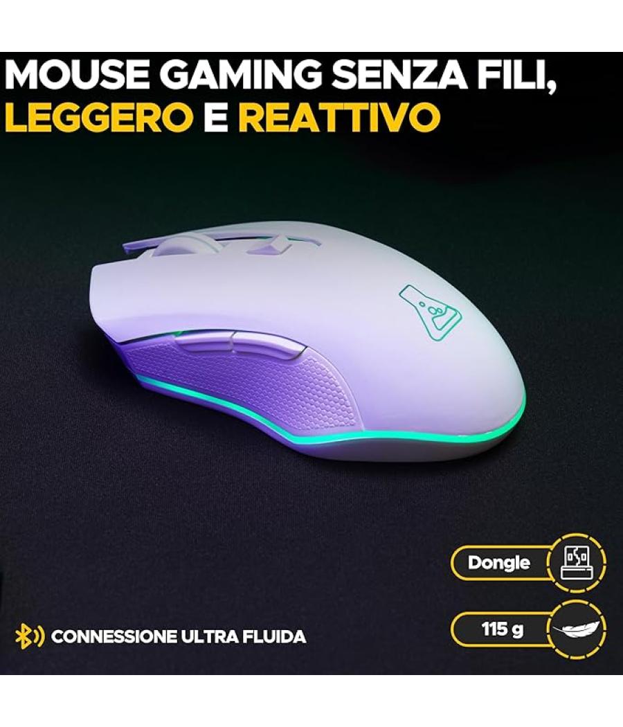 Gaming mouse wireless - 6400 dpi - white